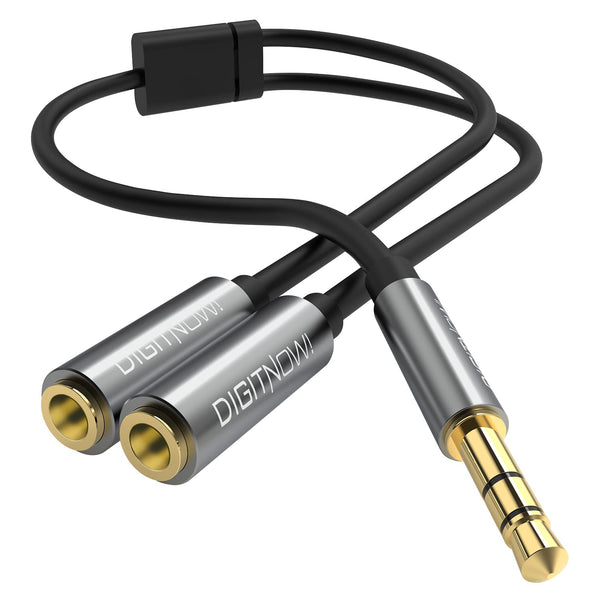 Headphone Splitter, 3.5mm Extension Cable Audio Stereo Y Splitter, Male to Female Dual Headset Jack Adapter