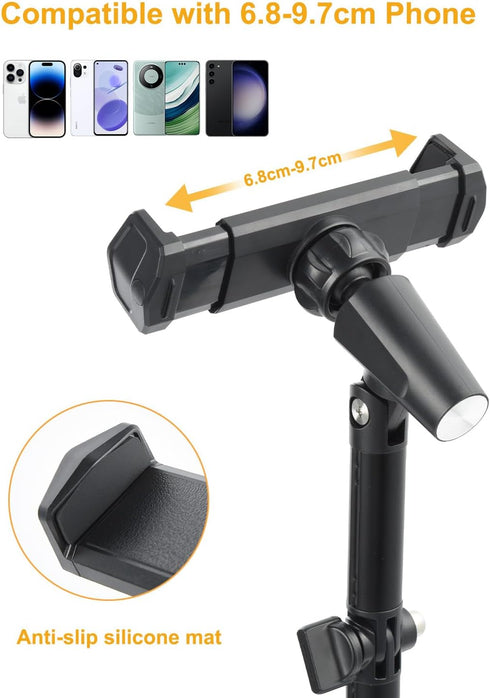 UTEBIT 6-15" 4.7"-15.6" Cell Phone Stand, Height Adjustable Rotating Cell Phone Holder for Desk, Retractable Cell Phone