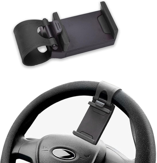 Car Steering Wheel Phone Mount, Portable Smartphone Holder Clip for iPhone 14/13/12/11 Pro Max/XR/XS/S21/S20/S10/Note