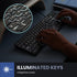 Perixx PERIBOARD-331 Wired Backlit USB Keyboard, Slim Design with Big Font Keys, White Illuminated LED
