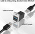QIANRENON 5Gbps USB3.0 Rectangular Metal Panel Adapter, USB3.0 Female to Female Panel Mount Connector