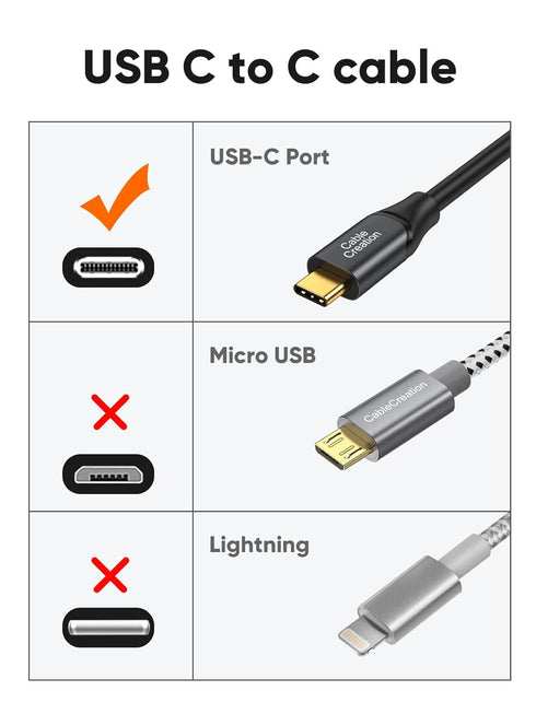 CableCreation USB C to USB C Cable 5FT, 10Gbps Data Cable, 4K Video Output, 100W Fast Charging for MacBook, Galaxy