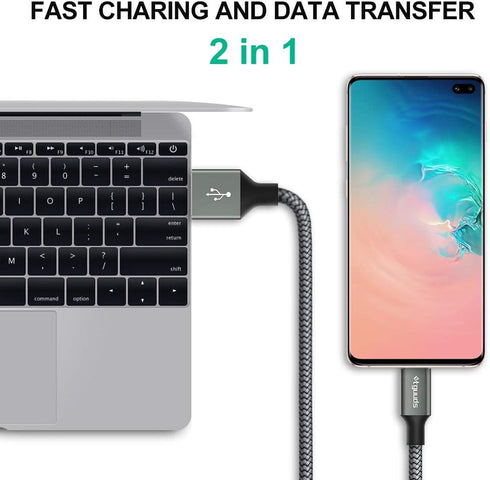 etguuds 10ft Long USB C Cable 2-Pack, Fast Charging Nylon Braided, Compatible with Samsung Galaxy Note 20/10/9/8,