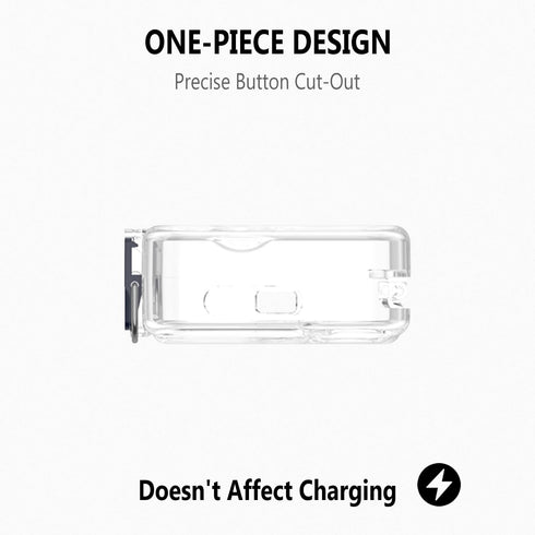 Geiomoo (3), TPU Case for Nothing Ear Soft Flexible Scratch Resistant Protective Cover with Carabiner (Clear)