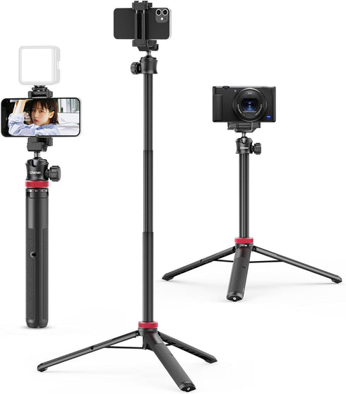 ULANZI MT-44 Extendable Phone Tripod, 59" Selfie Stick Vlog Stand with 2 in