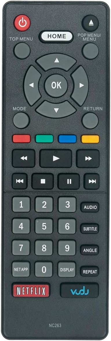 NC263UH NC263 Replacement Remote Control - Applicable for FUNAI Blu-ray Disc DVD Player NB500FX4 NB620FX4