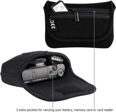 JJC Compact Camera Case Travel Pouch Sleeve for Canon G7X, G9X, G5X, SX740, SX620, Sony ZV-1 II, ZV1II, ZV1, ZV-1F,
