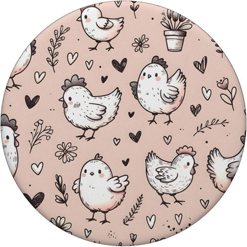 Funny Chickens Pattern PopSockets Standard PopGrip Chicken