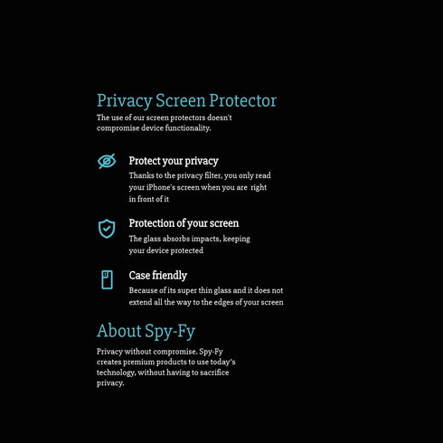 Spy-Fy Privacy Screen Protector for iPhone 13 Pro Max, Pack of 2 Privacy Films with Installation Kit, Mobile Phone Film