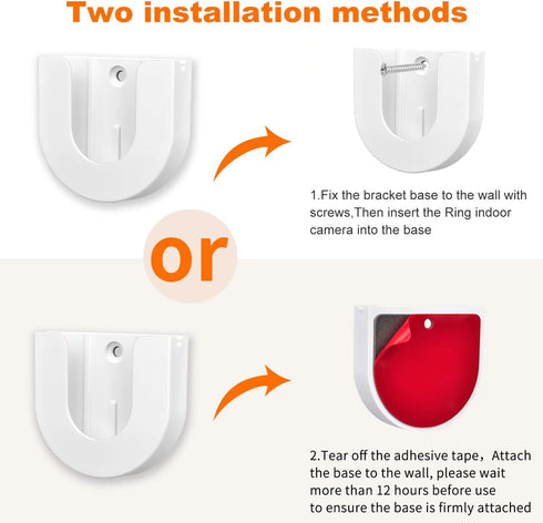 Strong Adhesive Wall Mount for Ring Indoor Cam (1st and 2nd Gen), Easy Installation, No Drilling or Screws
