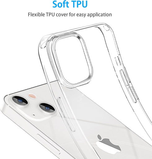 JJGoo Compatible with iPhone 14 Case, Clear Soft Shockproof Protective Slim Thin Bumper Cover Transparent