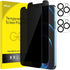 JETech 2-Pack Privacy Screen Protector for iPhone 12 Pro Max 6.7" with Camera Lens Protector, Anti-Spy Tempered Glass.