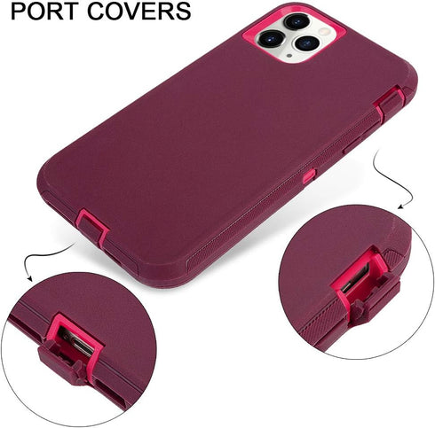 iPhone 13 Pro Max Case with Full Body Protection, Heavy Duty Shockproof 3 in 1 Silicone Rubber Cover for 13ProMax 6.7
