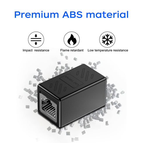 RJ45 Cat6 Coupler Ethernet Extender Connector, 10 Pack, Female to Female Black for Cat7, Cat6, Cat5e, Cat5