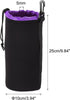 PATIKIL Camera Lens Bag, 3.5" IDx9.8 H Drawstring Lens Pouch with Thick Protective Neoprene, Lens Case for DSLR Camera Lens, Water Coffee Cups, Black, Purple