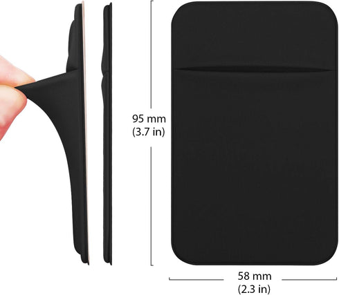 Self Adhesive Card Holder Stick On Wallet Sleeve for Cell Phone with Adhesive RFID Card Holder for iPhone Android 2