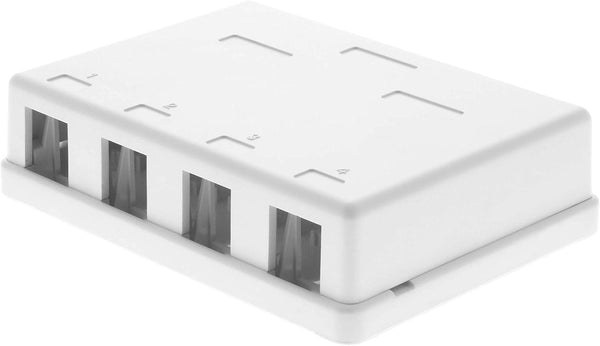 Networx Keystone Jack Surface Mount Boxes, 4 Port, White