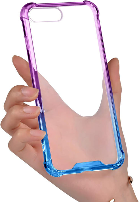 GeekZone iPhone 8 Plus/7 Plus Case, Colorful Shock Absorption Technology with Hard Back Panel (Bluepurple)