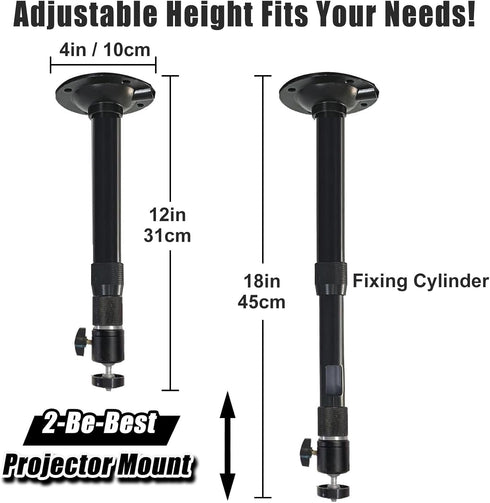 2-Be-Best 12-18 31-45 cm 360 Projector Ceiling Mount Length in / Projector Mount Rotatable Projectors Holder Adjustable