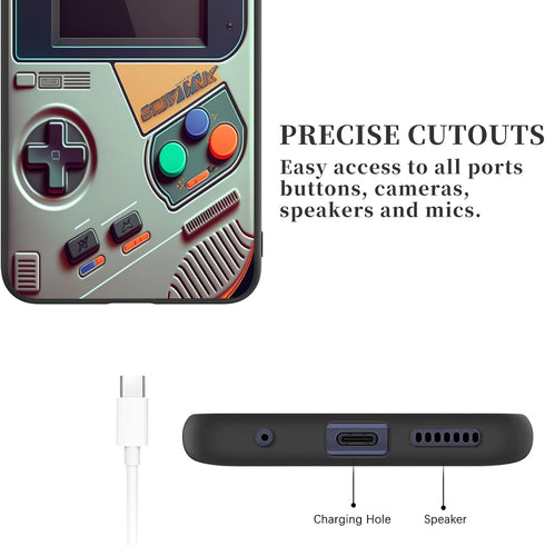 T-Mobile Revvl 6 Pro Case: Soft Slim TPU Shockproof Cover for Women, Men, Girls - Retro Game Console Print