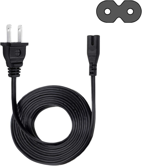 Power Cord for TCL Roku TV, 8ft IEC C7 AC Cable, Replacement for Multiple Models