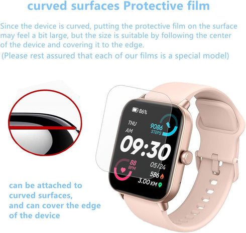 6 Pack Screen Protector for IDW13 / IDW15 / IDW19 Smart Watch, Full Coverage Clear TPU Film Compatible