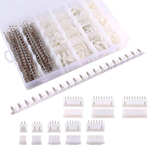 Glarks 1180 Pieces 2.54mm 2/3/4/5/6/7/8/9 Pin Housing Adapter Cable Connector Socket Male and Female with JST-XHP