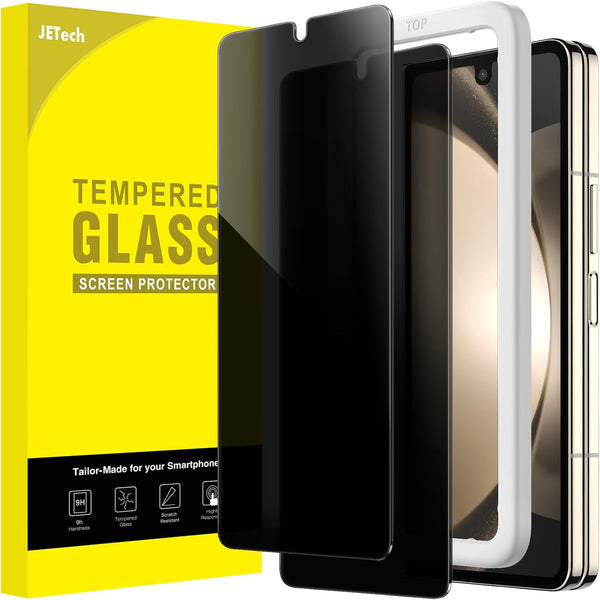 JETech Front Privacy Screen Protector for Samsung Galaxy Z Fold 5, Anti-Spy Tempered Glass Film, Case-Friendly, Easy