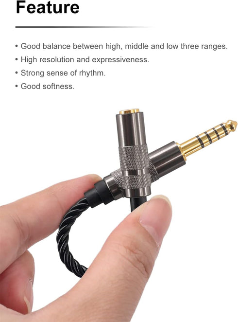 okcsc Headphone Adapter 4.4mm Male to 3.5mm Female for 3.5mm Cable Connected to Balanced 4.4mm Player