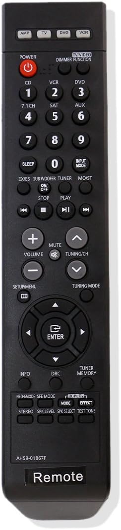 AH59-01867F Replacement Remote for Samsung Home Theater Models, AVR720, HTAS720S, HTAS720ST