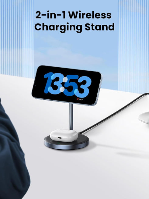 UGREEN MagFlow 2-in-1 Magnetic Wireless Charging Station for iPhone 16 15 14 13 12 Series