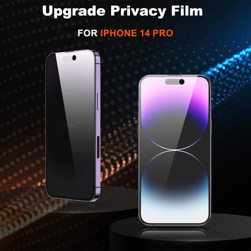 YMHML Privacy Screen Protector for iPhone 14 Pro Max - 2 Pack, Upgrade Anti Spy Tempered Glass, Case Friendly