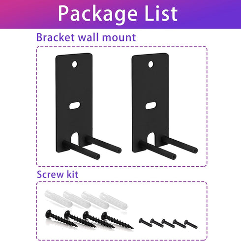 Pair Steel Black Wall Mount Brackets for Bose OmniJewel Lifestyle 650 Home Entertainment System
