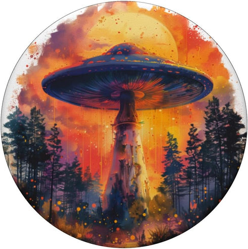 PopSockets Standard PopGrip - Whimsical Paranormal UFO Mushroom Nature