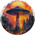 PopSockets Standard PopGrip - Whimsical Paranormal UFO Mushroom Nature