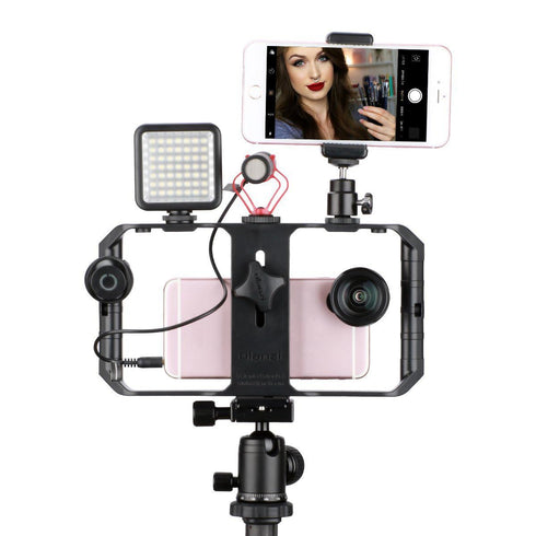 Ulanzi U Rig Pro Video Rig for iPhone - Phone Stabilizer Rig with Triple Cold Shoe Mount, Phone Tripod Mount for iPhone