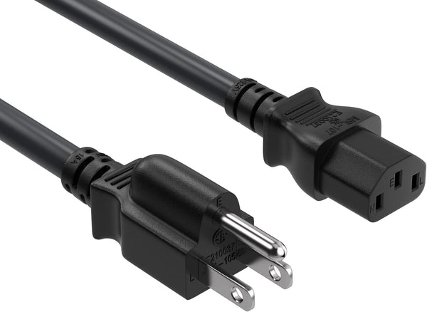 Cable Leader 5ft 18 AWG Universal Power Cord IEC320 C13 to NEMA 5-15P, Extension