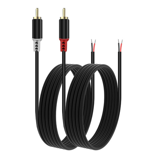 RULGOI RCA to Speaker Wire Adapter, 2 Bare Wire Speaker Cables to RCA