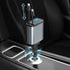 Retractable Car Charger, 4 in 1 Fast Car Phone Charger 120W with 2.7Ft Cables and 4 Electronic Ports for iOS & Android