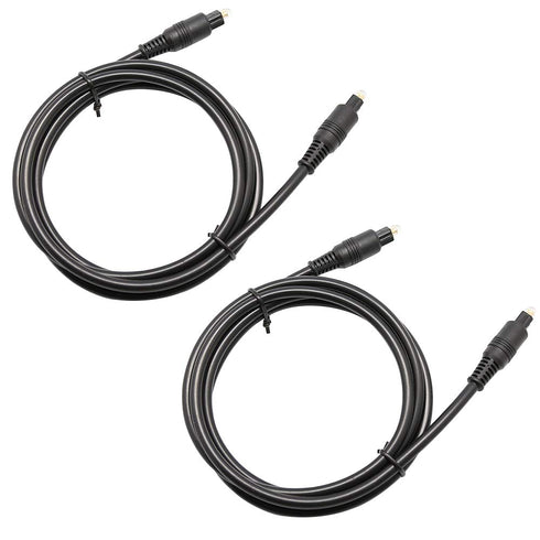 DaKuan 2 Pack Digital Optical Audio Cable, 6 Feet, Home Theater Fiber Optic Toslink Male to Male