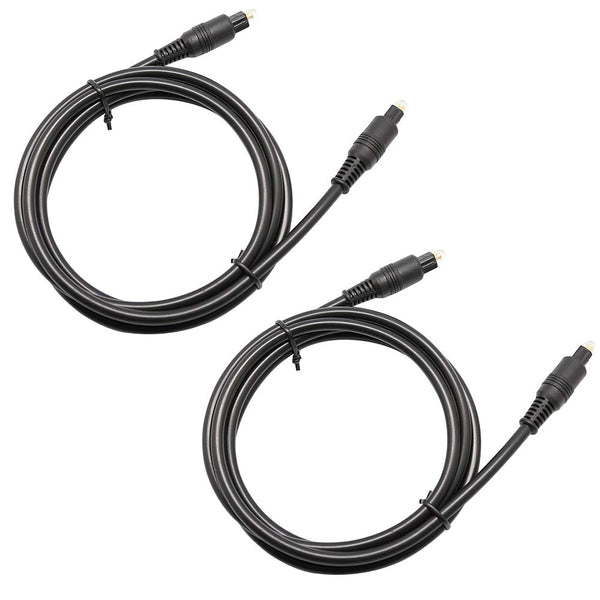 DaKuan 2 Pack Digital Optical Audio Cable, 6 Feet, Home Theater Fiber Optic Toslink Male to Male