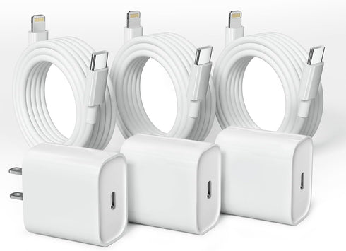 20W USB C Fast Charger Block with 6FT Type C Lightning Cable, USB Wall Charger Adapter for iPhone 14/13/12/11