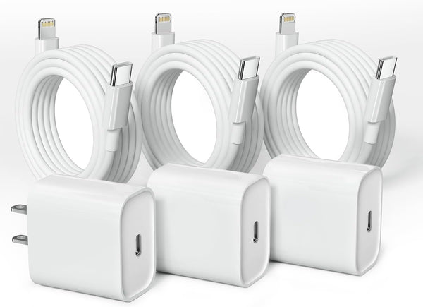 20W USB C Fast Charger Block with 6FT Type C Lightning Cable, USB Wall Charger Adapter for iPhone 14/13/12/11