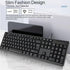 Yadojingcn 104 Wired Keyboard, Keys Wired Keyboard with Numeric Keypad, LED Indicators, Ergonomic, Comfortable Play