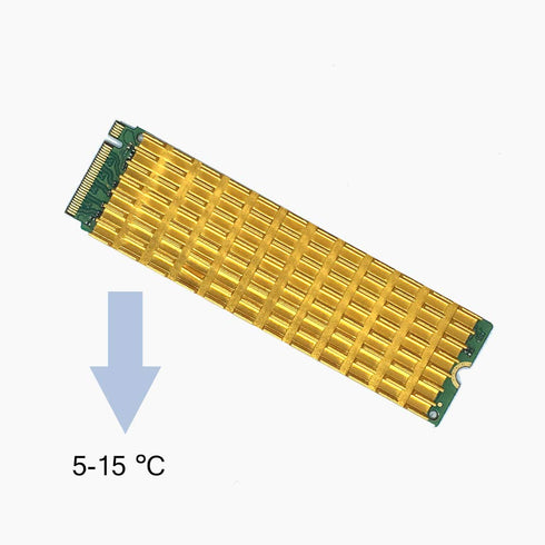 2 pcs M.2 NVMe SSD 2280 Heatsinks Gold