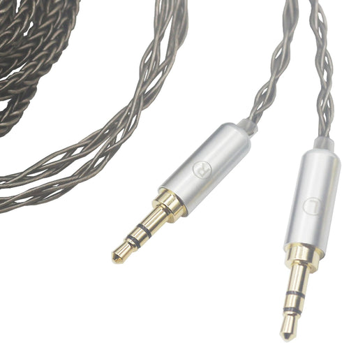Youkamoo 8 Core Braided Silver Plated Replacement Cable for Hifiman HE4XX, 3.5mm to Dual 3.5mm Male