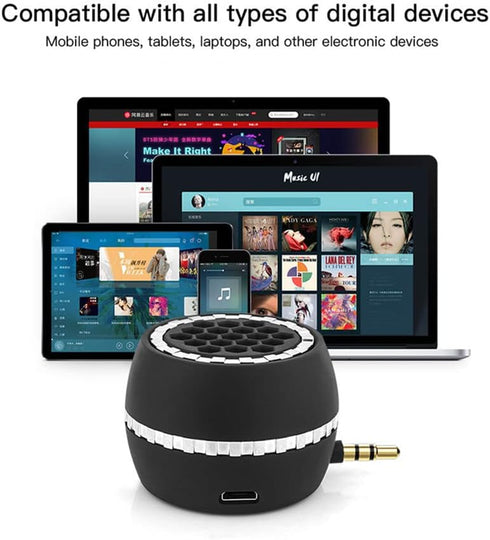 Mini Portable Speakers, 3W 36mm Microphone Speaker with 3.5mm Aux Jack for Smartphone, Tablet, Laptop