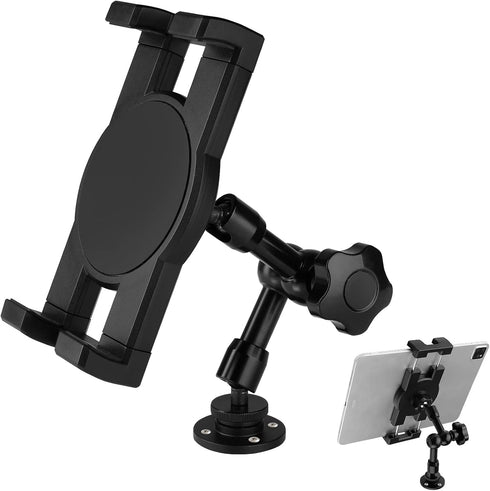 Metal Drill Base Tablet Mount, iPad Holder for Truck/Car/Van/Wall/Desk, Compatible with 7~12.9" Devices