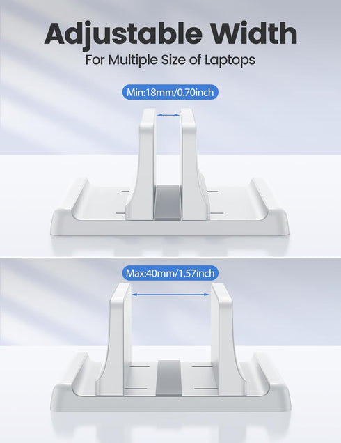 Vaydeer Vertical Laptop Stand Holder, Adjustable Desktop Notebook Dock for MacBook Pro Air, HP, Dell, Lenovo, up to