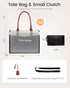 2-in-1 LOVEVOOK Laptop Bag for Women, Tote Purse with Clutch & Cup Holder, Waterproof Briefcase for Work Travel
